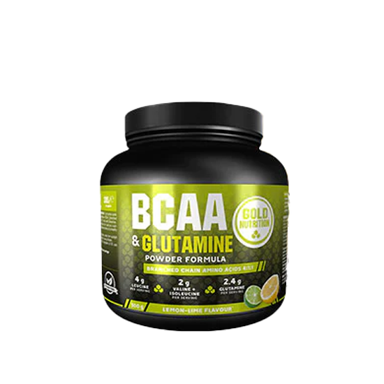 BCAA&Glutamine Powder Formula cu aroma de Lime, 300 g, Gold Nutrition