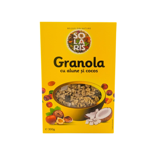 Granola cu alune si cocos, 300 gr, Solaris