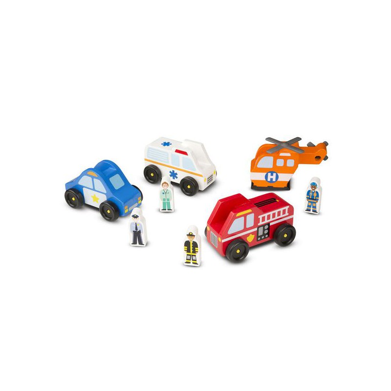 Set de joaca din lemn Vehicule de interventie, Melissa&Doug