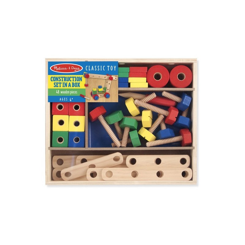 Set din lemn de construit cu suruburi, +4 ani, Melissa&Doug