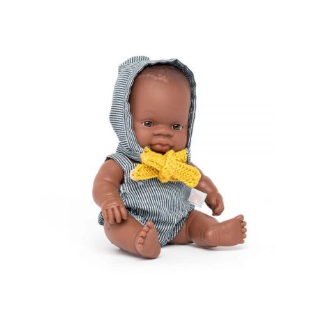 Papusa bebelus educativa, 21 cm, Baiat African