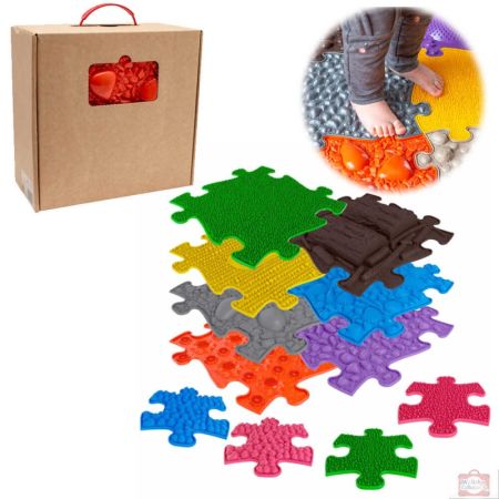 Covoras ortopedic senzorial puzzle Set Mediu 2A, Multicolor