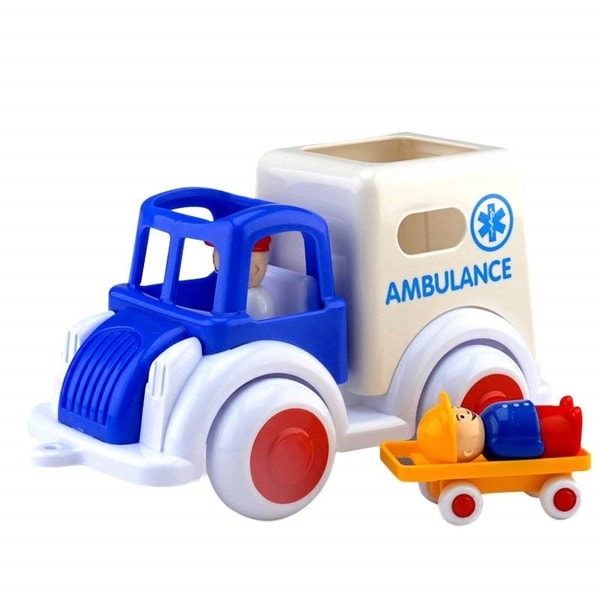 Ambulanta cu 3 figurine - Jumbo, +1 an, VikingToys