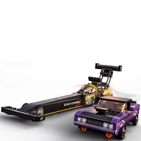 Mopar Dodge Srt top fuel Dragster si Dodge Challanger 1970 Lego Champions, 8 ani+, 76904, 627 piese, Lego 512636