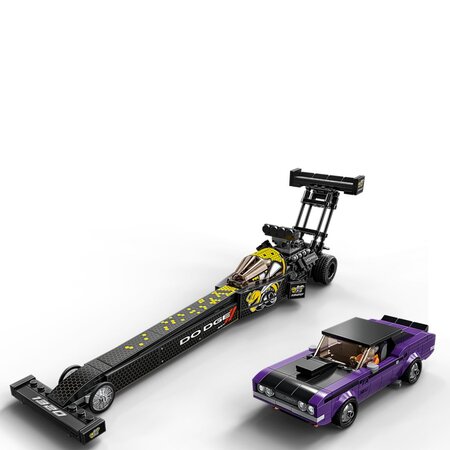 Mopar Dodge Srt top fuel Dragster si Dodge Challanger 1970 Lego Champions, 8 ani+, 76904, 627 piese, Lego 512640