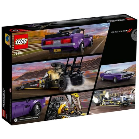 Mopar Dodge Srt top fuel Dragster si Dodge Challanger 1970 Lego Champions, 8 ani+, 76904, 627 piese, Lego 512634