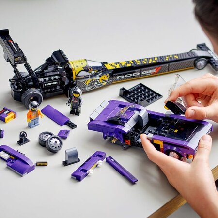 Mopar Dodge Srt top fuel Dragster si Dodge Challanger 1970 Lego Champions, 8 ani+, 76904, 627 piese, Lego 512632