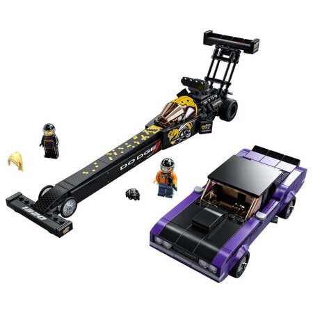 Mopar Dodge Srt top fuel Dragster si Dodge Challanger 1970 Lego Champions, 8 ani+, 76904, 627 piese, Lego 512643