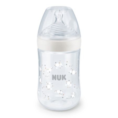 Biberon PP cu tetina din silicon Nature Sense, 6-18 luni, 260 ml, Nuk 512720