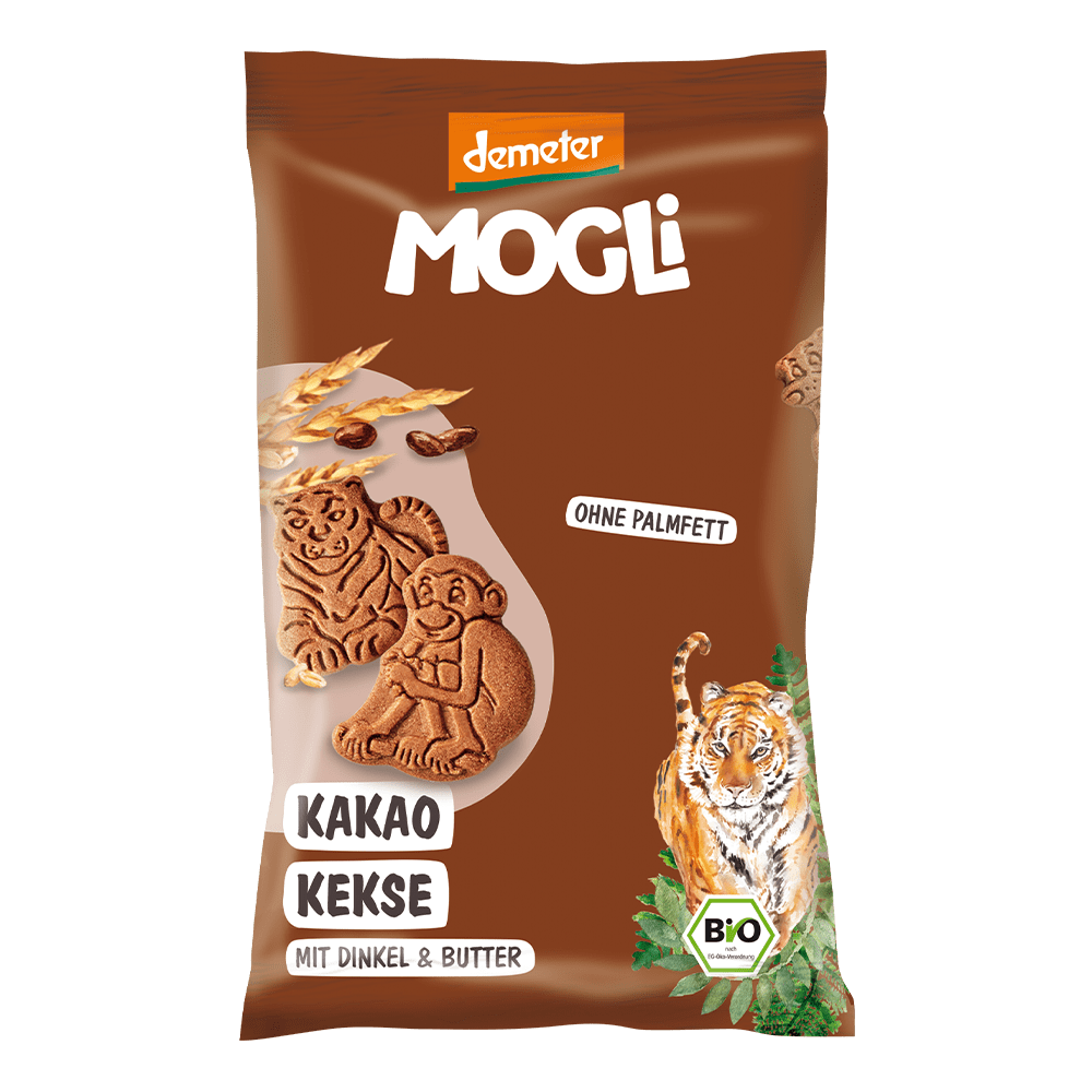 Mini biscuiti cu cacao Bio, 50 g, Tigru, Mogli