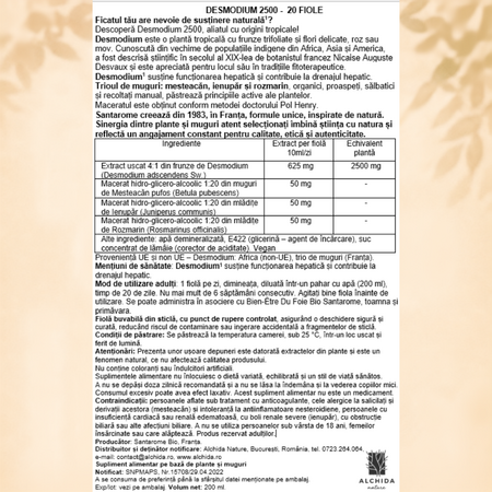 Desmodium 2500, 20 fiole x 10 ml, Santarome Phyto 806643
