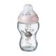 Biberon din sticla, Closer to nature, 250 ml, 0 luni+, Roz, Tommee Tippee 513377