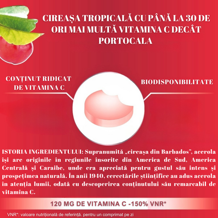Acerola Vitamina C, 60 comprimate masticabile, Forte Pharma 765907