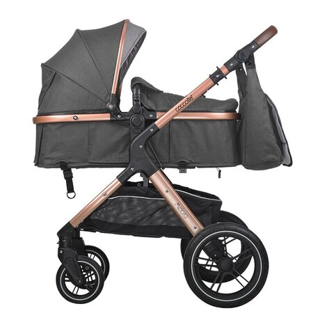 Carucior transformabil 3 in1 Melora, 0 luni+, Diamond Black, Coccolle 693344