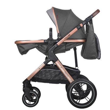 Carucior transformabil 3 in1 Melora, 0 luni+, Diamond Black, Coccolle 693341