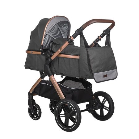 Carucior transformabil 3 in1 Melora, 0 luni+, Diamond Black, Coccolle 693347