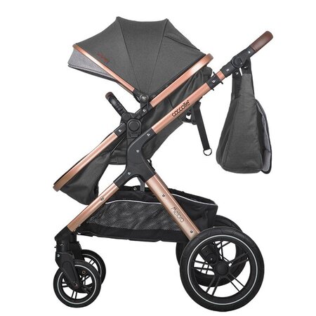 Carucior transformabil 3 in1 Melora, 0 luni+, Diamond Black, Coccolle 693340