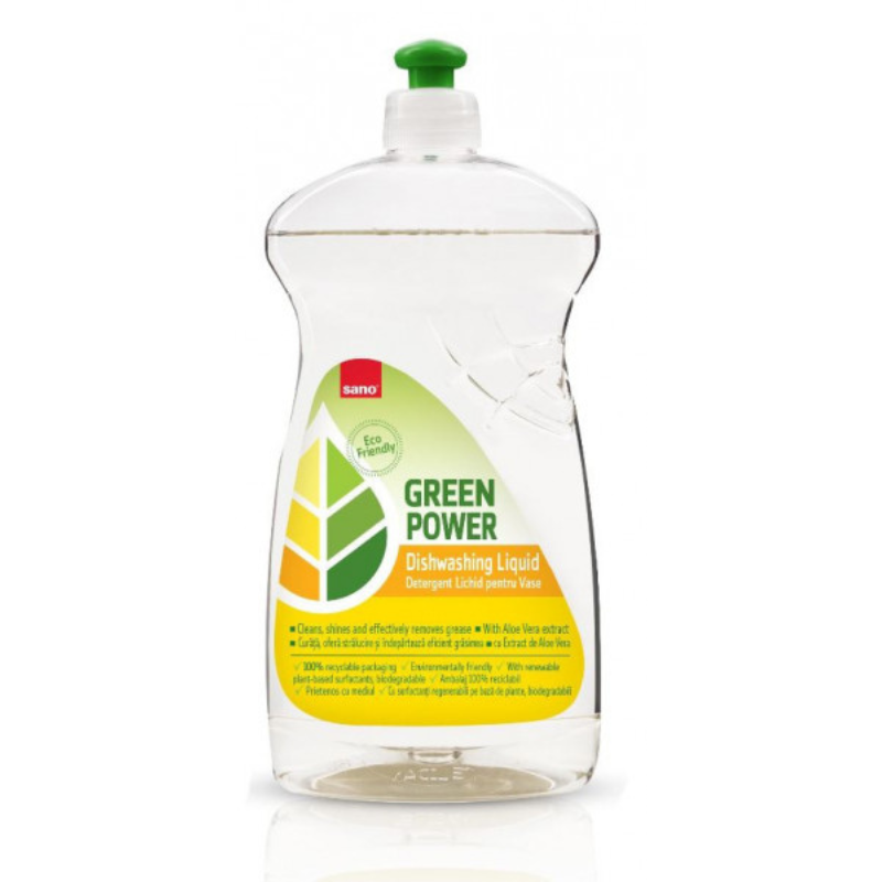 Detergent de vase eco-friendly Green Power, 700 ml, Sano