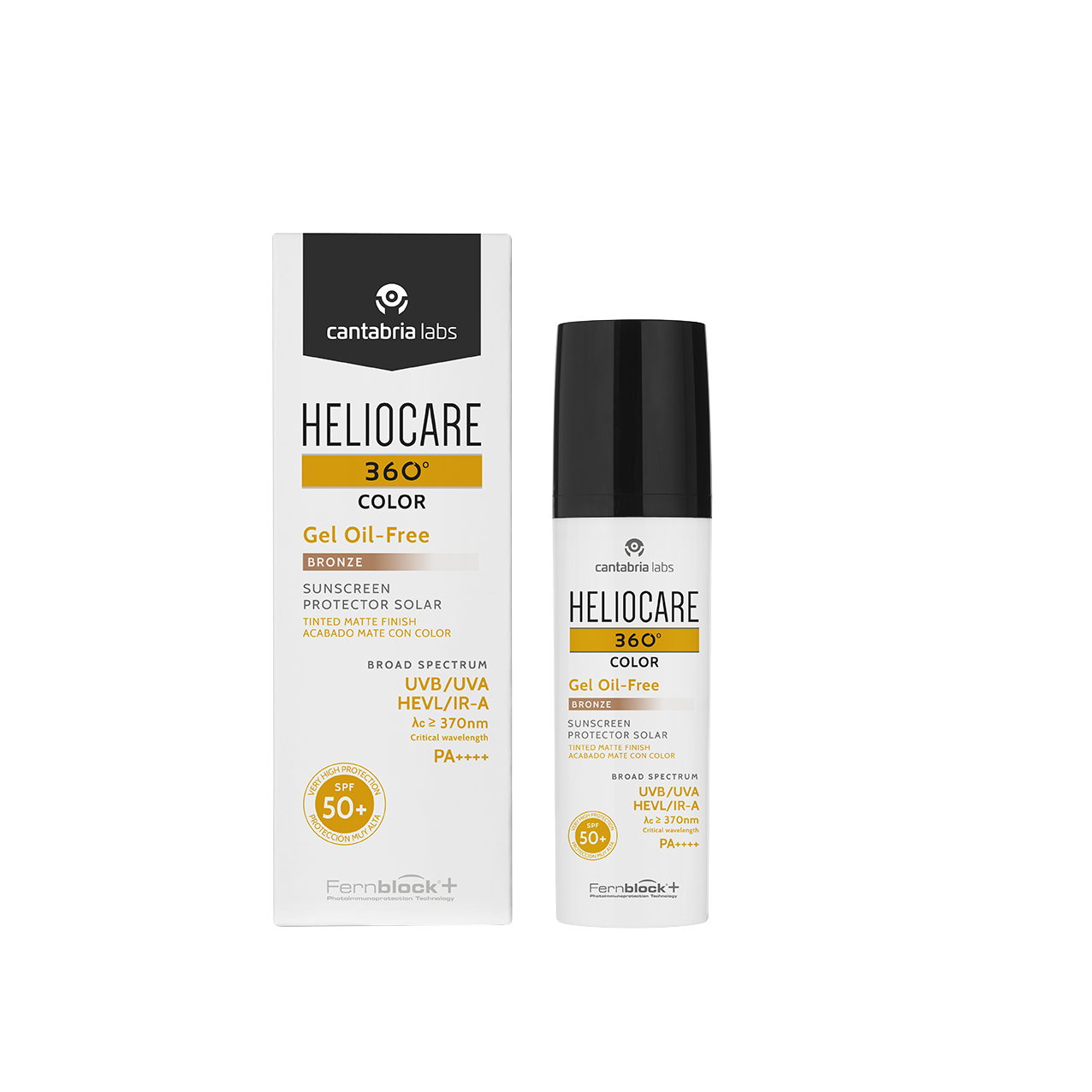 Gel-Oil Free cu pigment de colorare SPF50 Heliocare 360º, Bronze, 50 ml, Cantabria