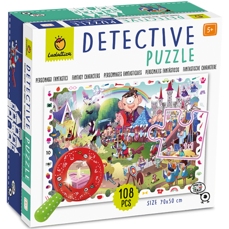 Puzzle Micul Detectiv - Personaje fantastice, +5 ani, 108 piese, Ludattica