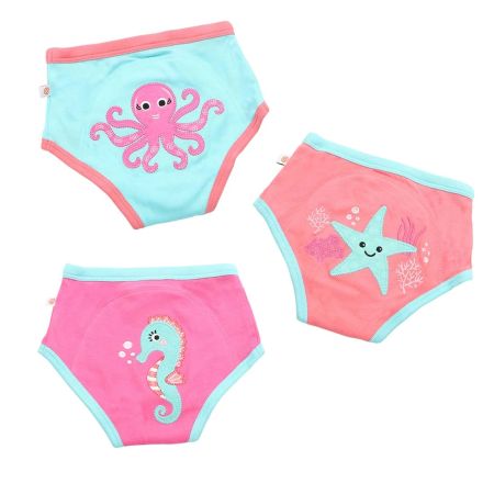 Set 3 chilotei de antrenament pentru fete, 2-3 ani, Ocean Gals, Zoocchini 514794