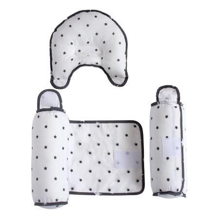 Pozitionator cu pernuta anti-plagiocefaliei, + 0 luni, Grey Stars, Sevi Bebe 514869