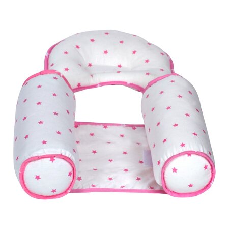 Pozitionator cu pernuta anti-plagiocefaliei, Pink Stars, + 0 luni, Sevibebe 514871