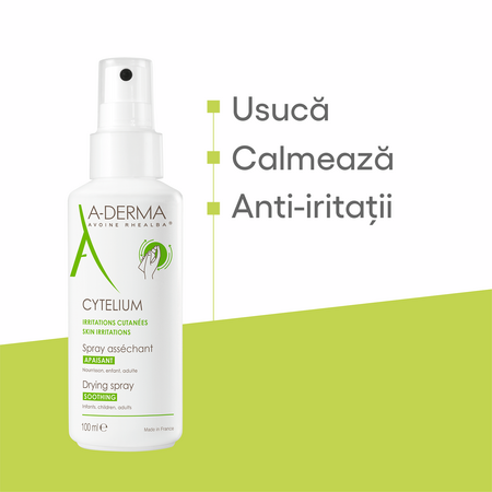 Spray calmant iritatii cutanate Cytelium, 100 ml, A-Derma 646577