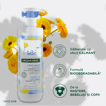Crema curatare Coldcream, 500 ml, Klorane Bebe 606547