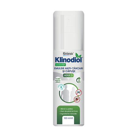 Emulsie anti-tantari si capuse pentru adulti, eucalipt, 100 ml, Klinodiol