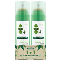 Pachet Sampon uscat cu extract din urzica + Vit E, 2x150 ml, Klorane