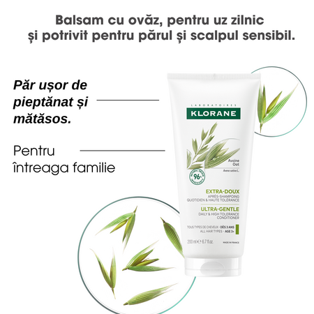 Balsam cu extract de ovaz, 200 ml, Klorane 724018