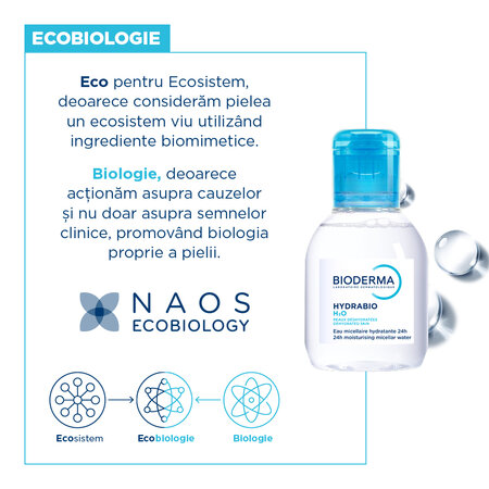 Apa micelara hidratanta dermatologica pentru fata si ochi Hydrabio H2O, 100 ml, Bioderma 822536