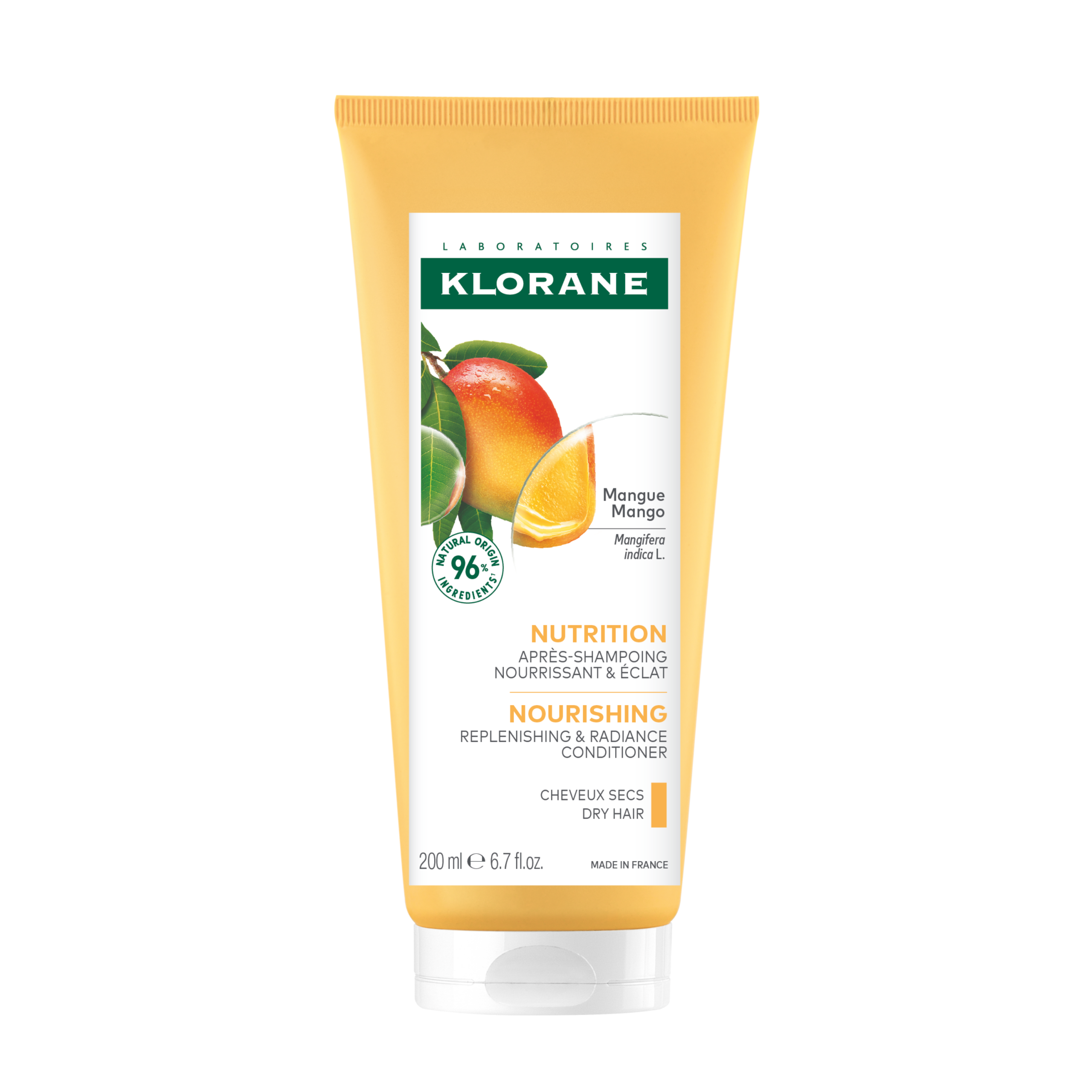 Balsam nutritiv pentru par uscat cu Mango Bio, 200 ml, Klorane