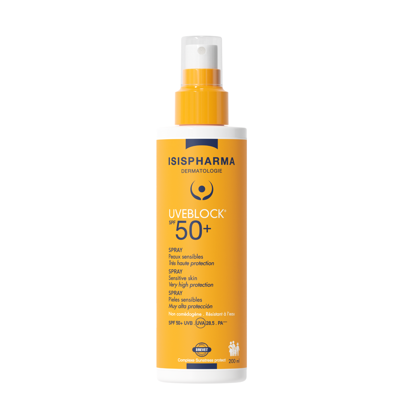 Spray cu protectie solara SPF50+ UVEBlock, 200 ml, Isis Pharma