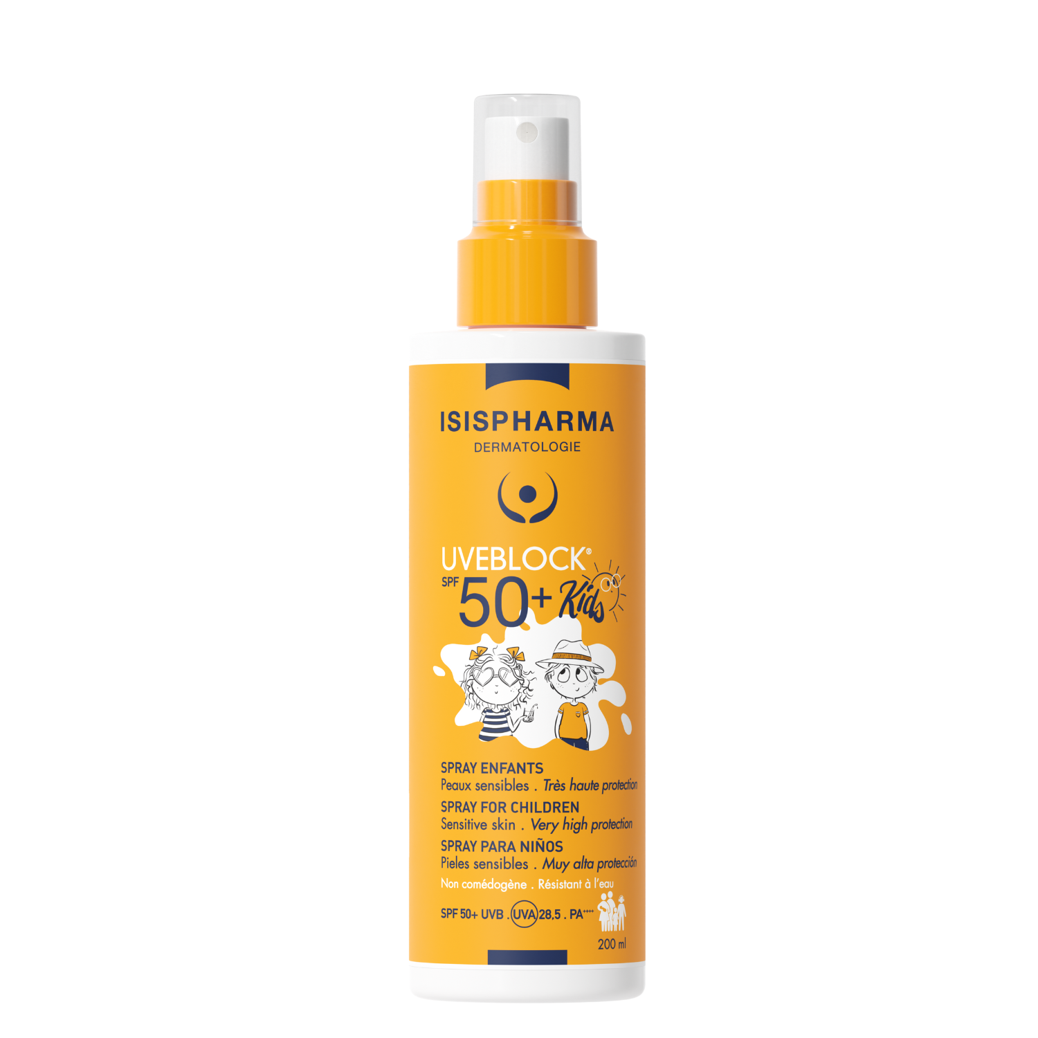 Spray cu protectie solara pentru copii SPF50+ UVEBlock, 200 ml, Isis Pharma