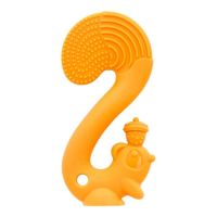 Inel gingival din silicon Veverita, Portocaliu, 3 luni+, 1 bucata, Mombella