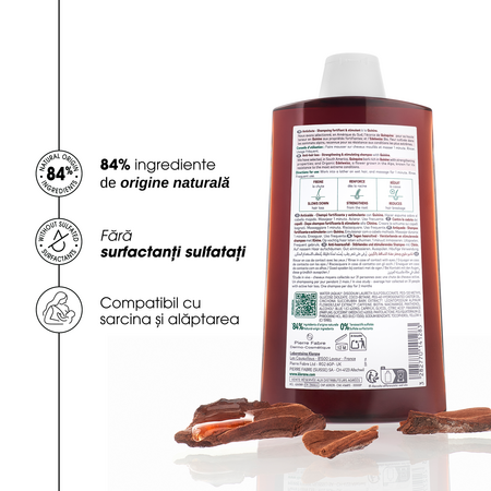 Sampon impotriva caderii parului cu chinina si floare de colt Bio, 200 ml, Klorane 723897