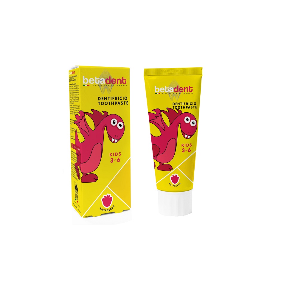 Pasta de dinti Raspberry, 3-6 ani, 75 ml, Betadent