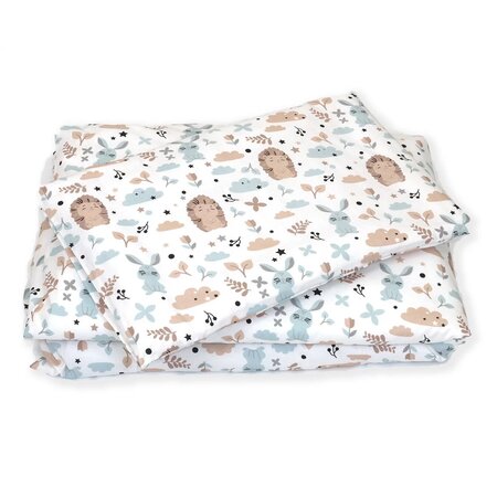 Set lenjerie de pat cu protectie laterala, Iepuras, 120 x 60 cm, Amy 516196