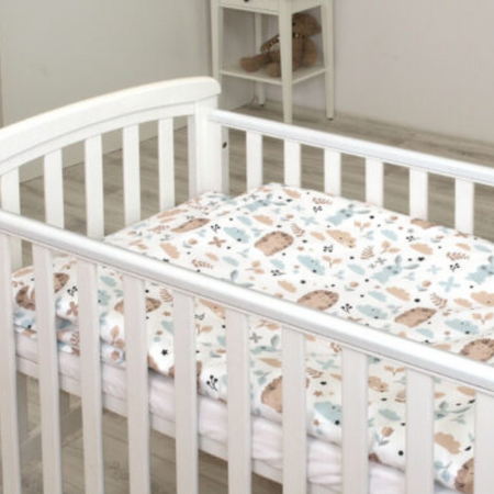 Set lenjerie de pat cu protectie laterala, Iepuras, 120 x 60 cm, Amy 532432