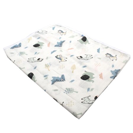 Paturica simpla din muselina, 100x120 cm, +0 luni, Model Leu, Baltic Bebe 565144
