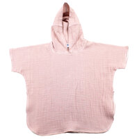 Poncho din muselina cu gluga, Roz, 1-2 ani, Baltic Bebe
