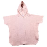 Poncho din muselina cu gluga, Roz, 2-3 ani, Baltic Bebe