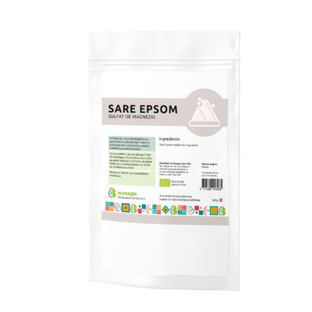 Sare Epsom (Sulfat de magneziu), 500 g, Managis