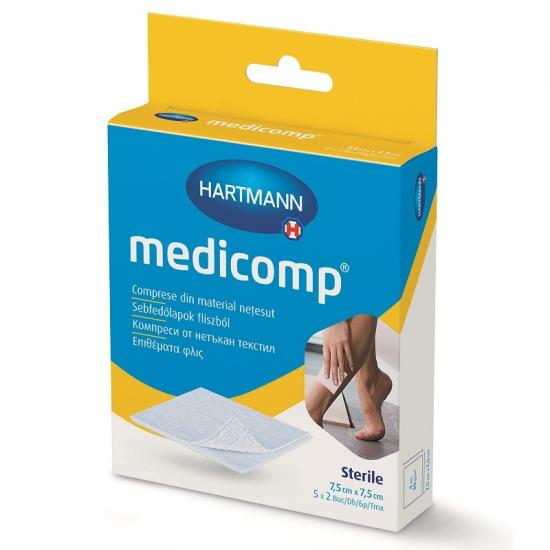 Comprese sterile din material netesut Medicomp, 7.5x7.5 cm, 5 bucati, Hartmann