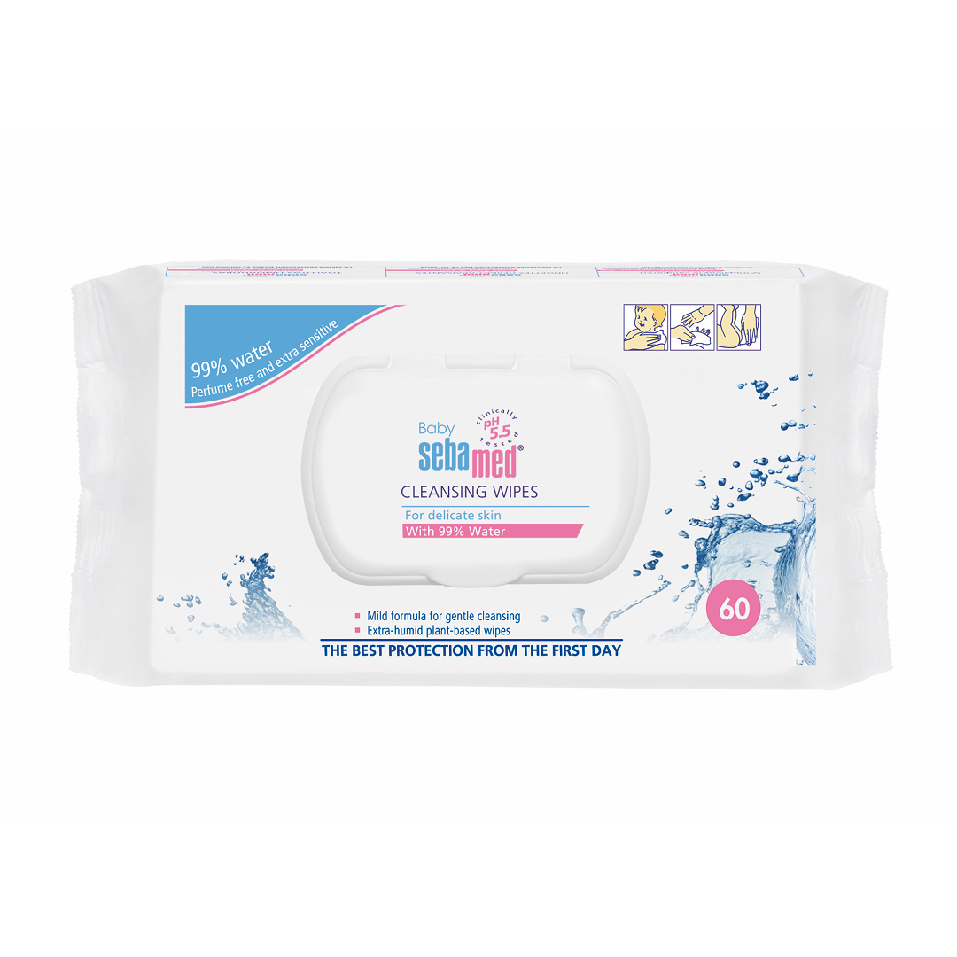 Servetele umede pentru copii cu 99% apa Sebamed Baby, 60 bucati, Sebamed