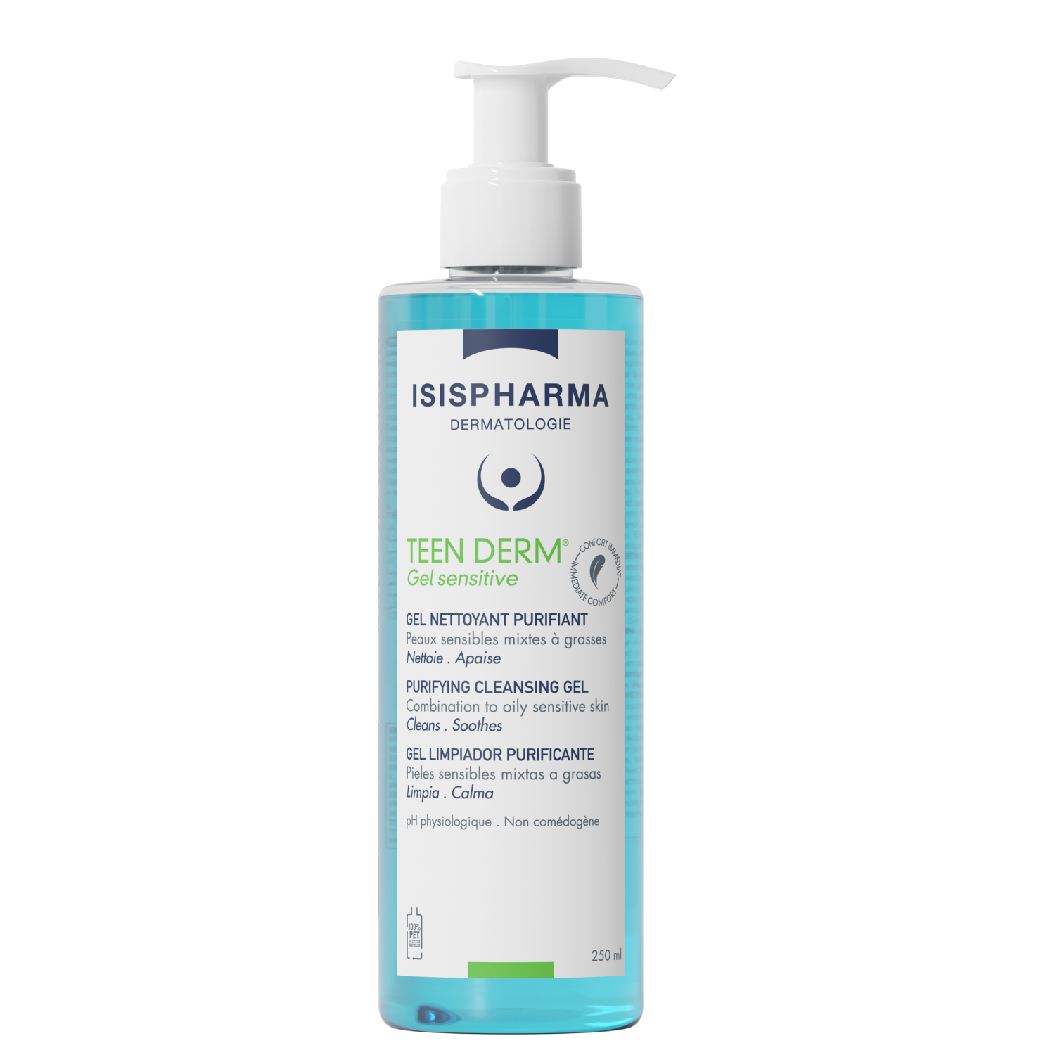 Gel purifiant Sensitive Teen Derm, 250ml, IsisPharma