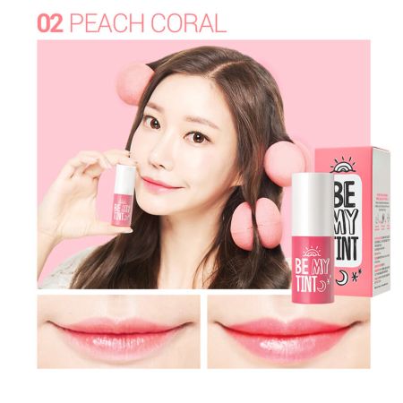 Nuantator pentru buze Be My Tint, 02 Peach Coral, 1 bucata, Yadah 517194