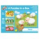 Set 4 puzzle-uri Animale de la ferma, +3 ani, 30 piese, Galt 645330